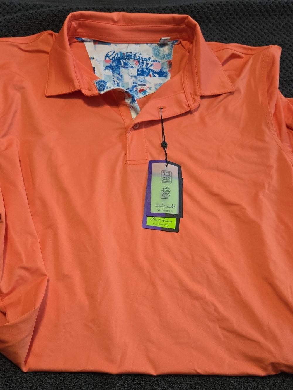Robert Graham Coral Orange Polo Shirt